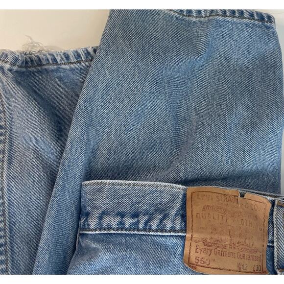 VTG Levi 550 Jeans Men's 42x30 Vtg Relaxed Fit Paper Tag Blue Light Wash - Picture 12 of 12
